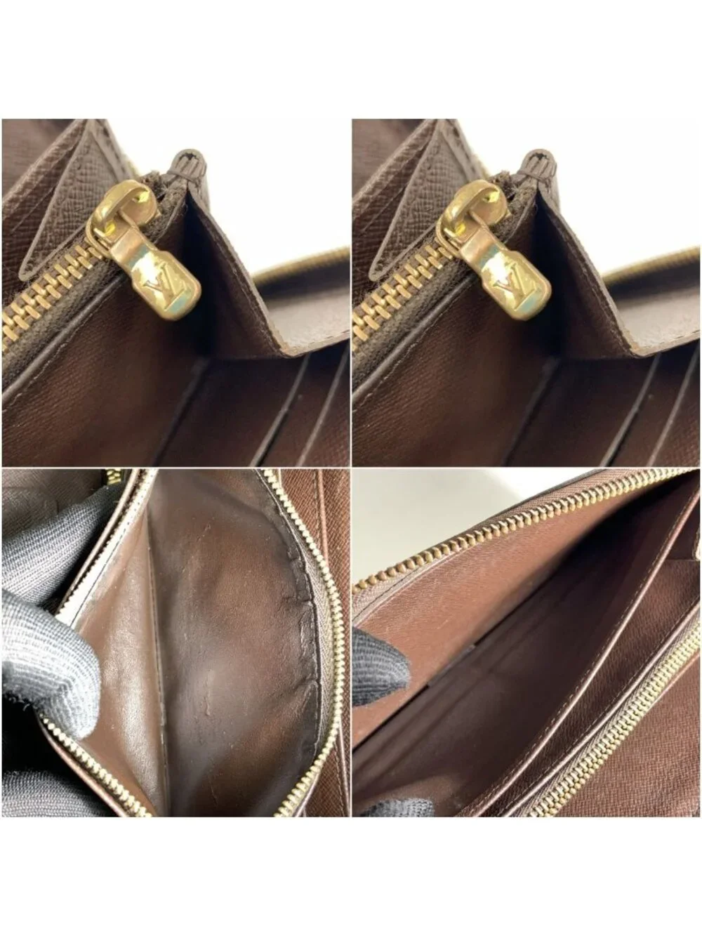 Louis Vuitton Damier Zippy Organizer Zip Around Wallet Brown